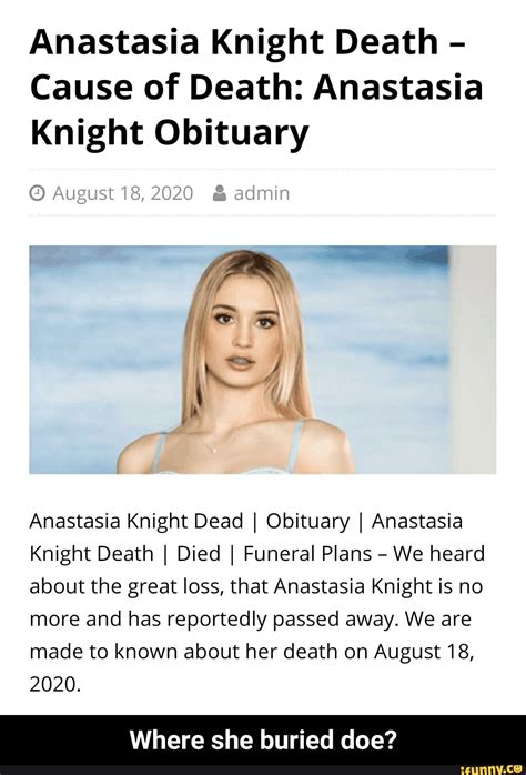 anastasia knight death|Adriano did nothing to help Anastasia Knight : r/AdrianoStudies